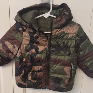 Polo by Ralph Lauren Green and Brown Camouflage Kids Puffer Jacket